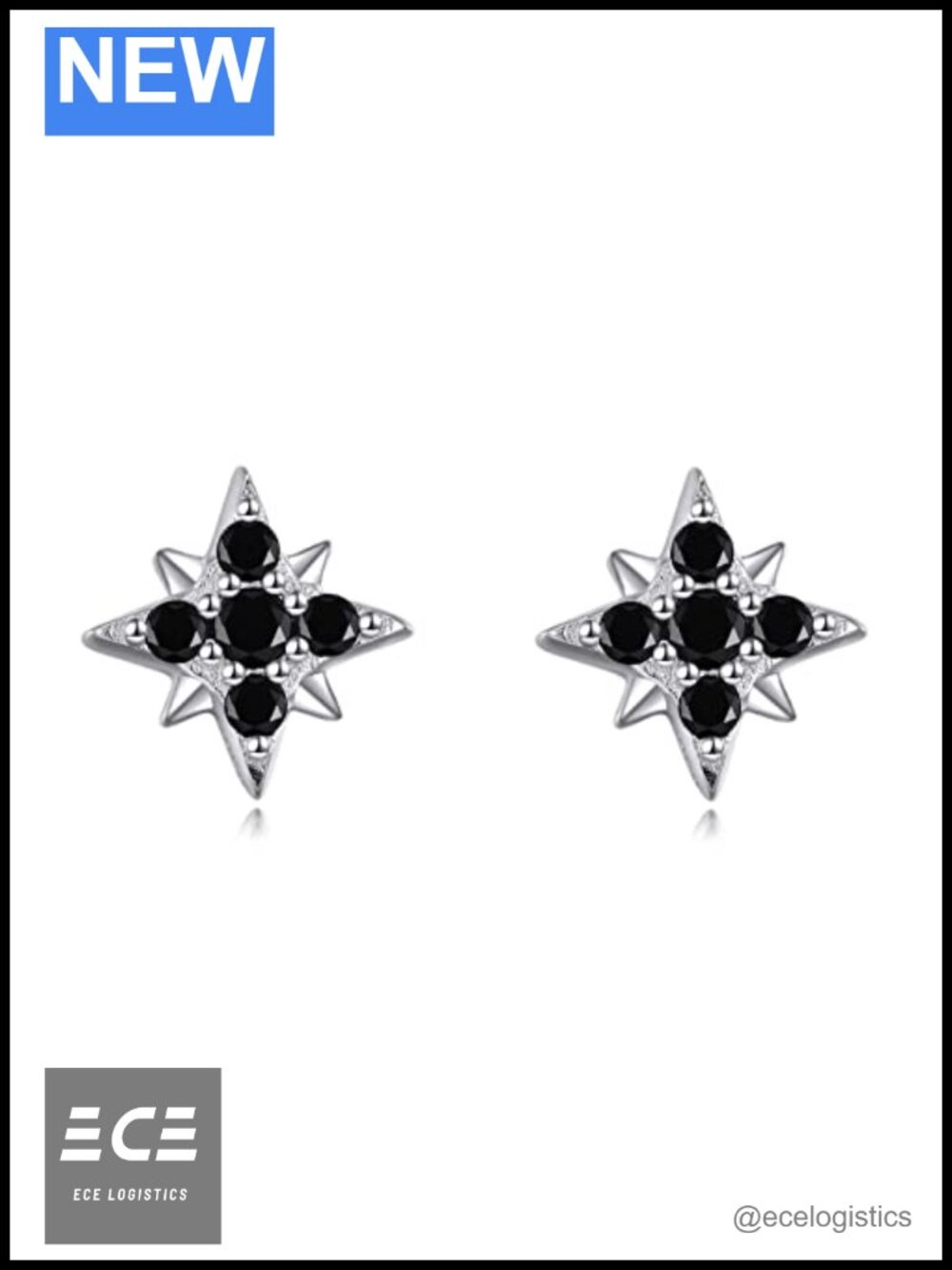 Sterling Silver Star Stud Earrings Celestial Hypoallergenic Gift